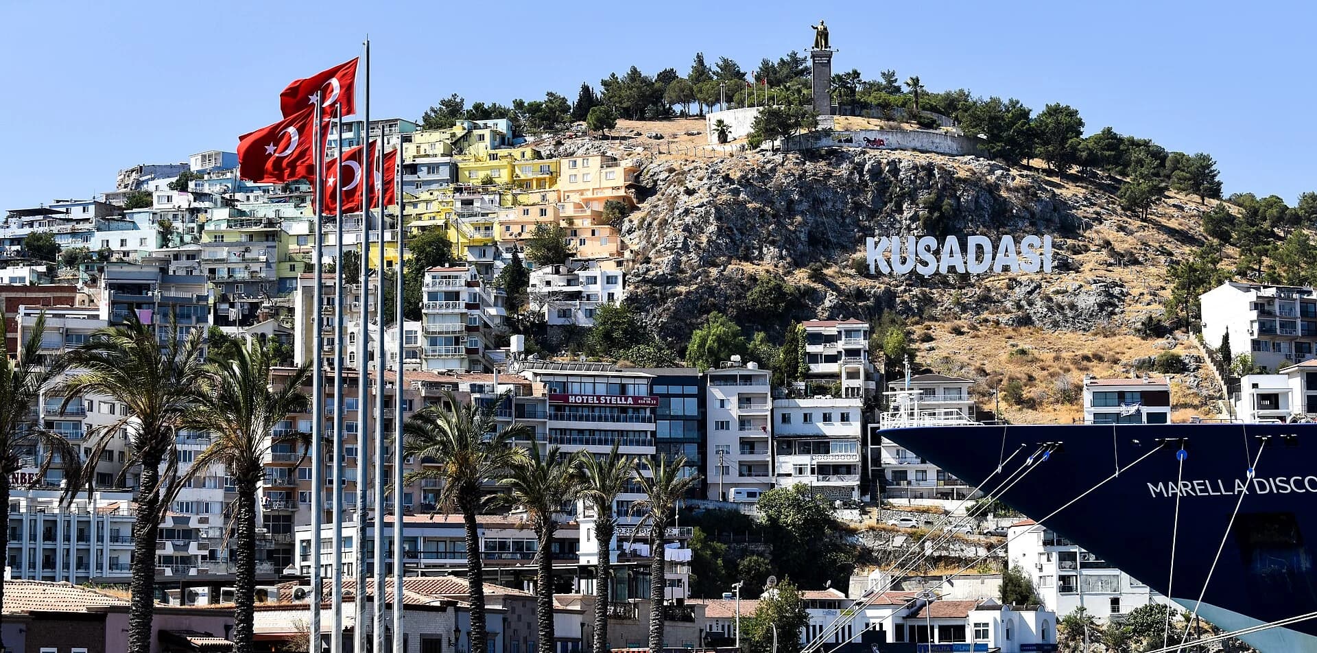 Atatürk Hill and waterfront in Kuşadası