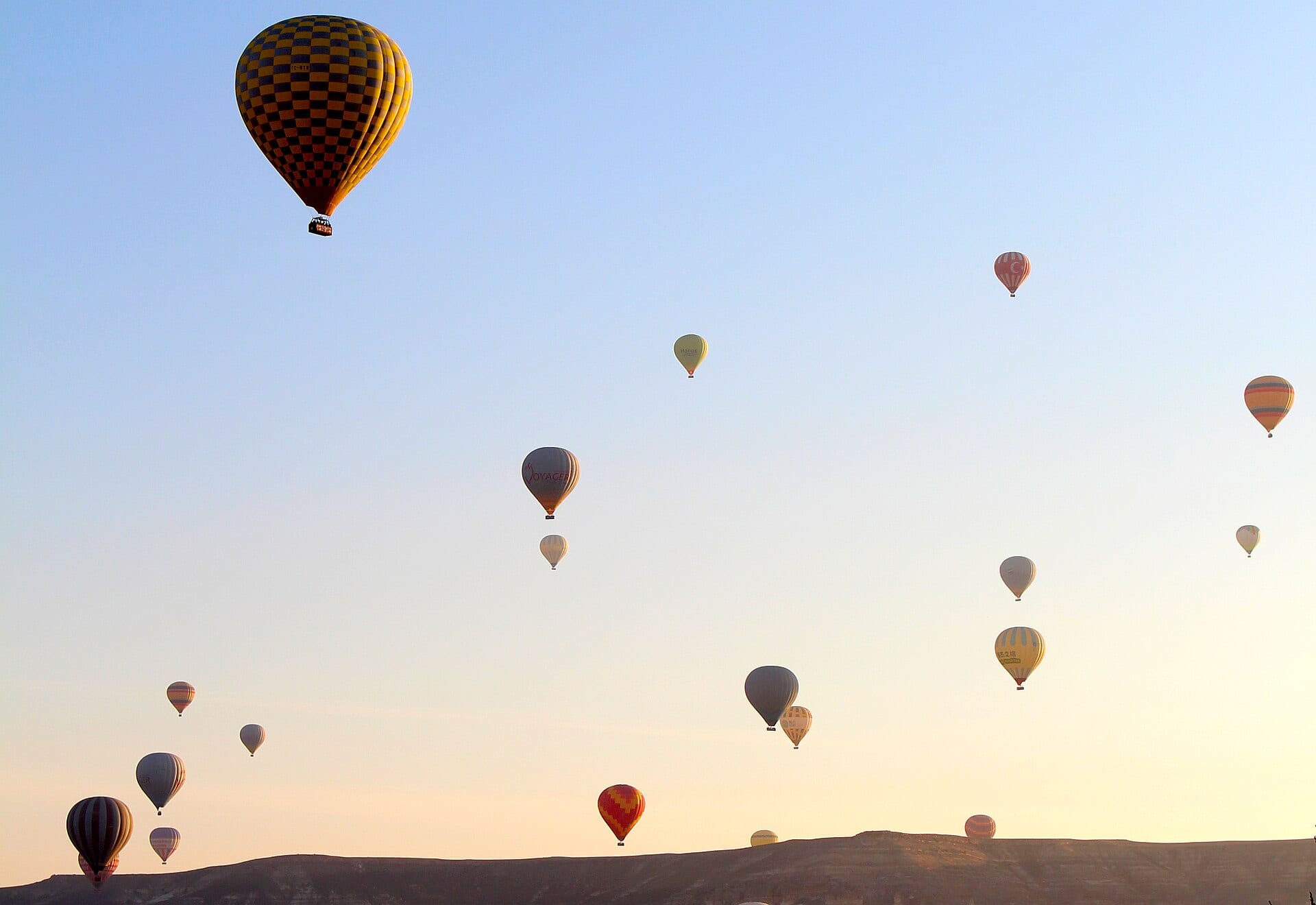 Hot-air balloons over Cappadocia