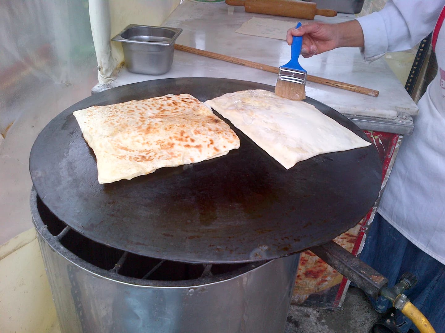 Gözleme cooking demonstration