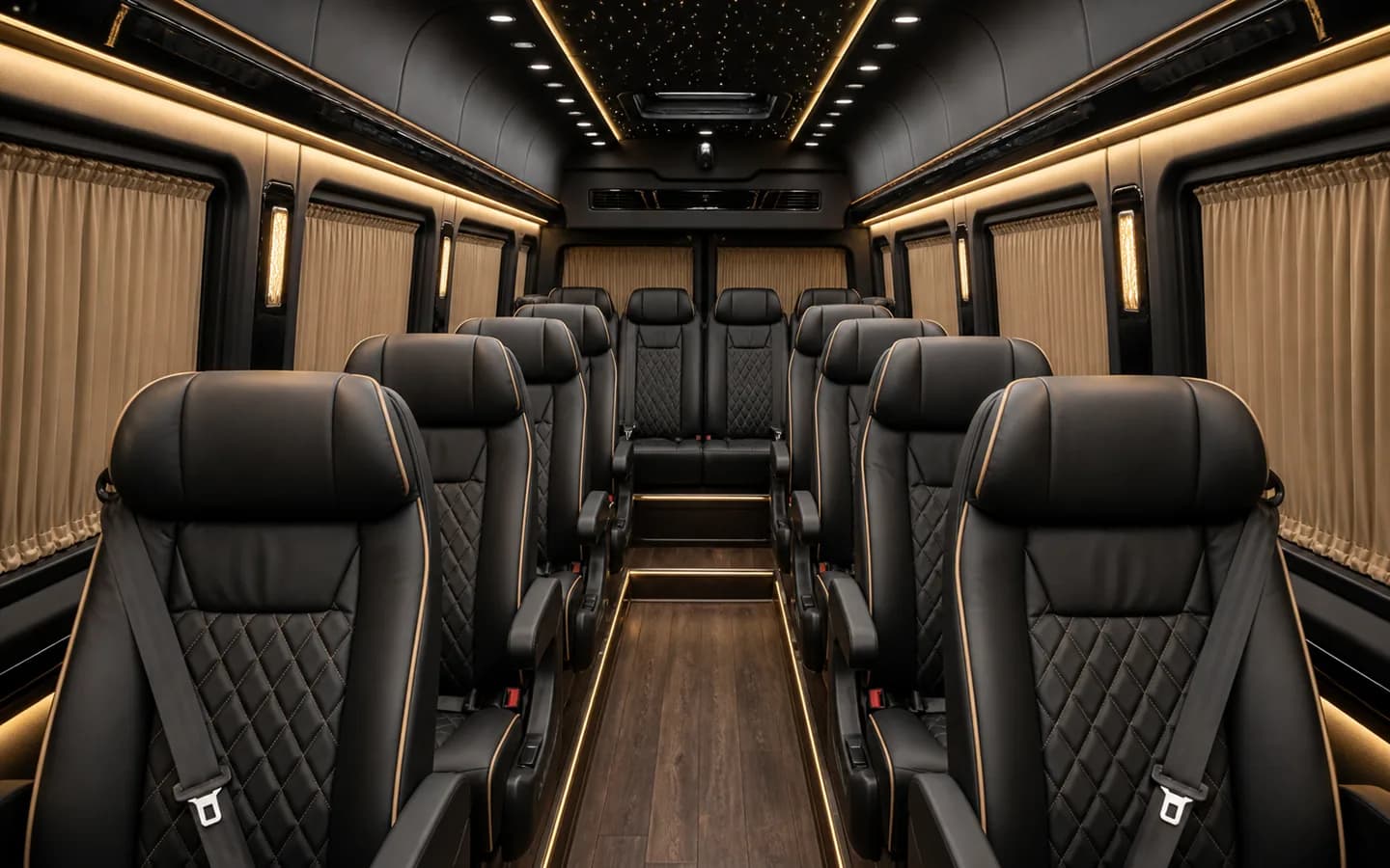 Representative Turkish VIP Sprinter interior for private airport transfers
