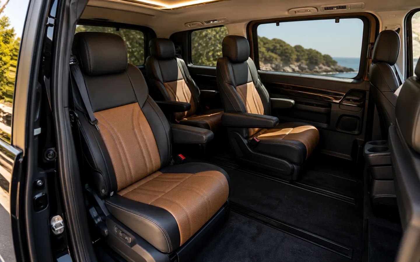 Representative VIP minivan interior for a Kusadasi to Izmir Airport departure transfer